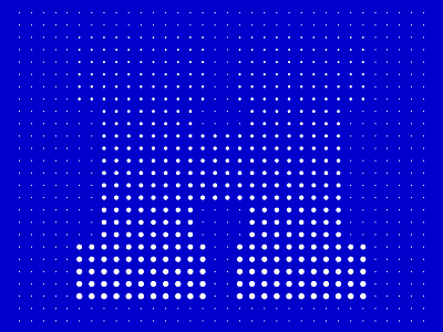 H 36daysoftype blue circles dots gradient grid halftone letter matrix type typographic typography