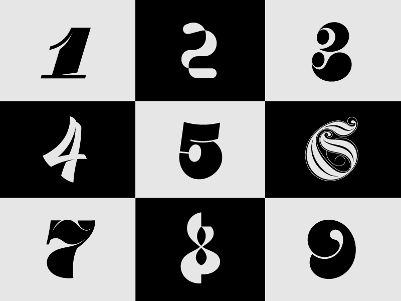 Numerals 36daysoftype bezier handlettering typeface glyph vector custom lettering typography numerals numbers type