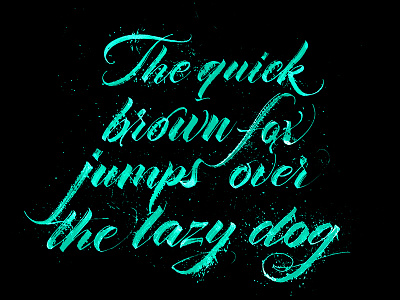 Pangram calligraphy calligraphy dog expressive handwriting ink lazy lettering pangram rulingpen splatter type typography