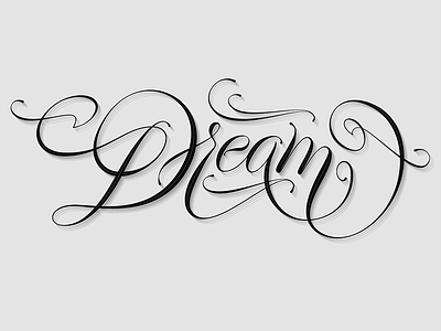 Dream calligraphy cursive customlettering dream dreaming glyps handlettering letters script type typography vector