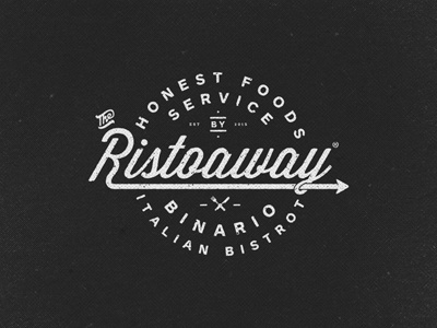 Ristoaway Logo bar font food italian lettering logo mark restaurant takeaway type typography vintage