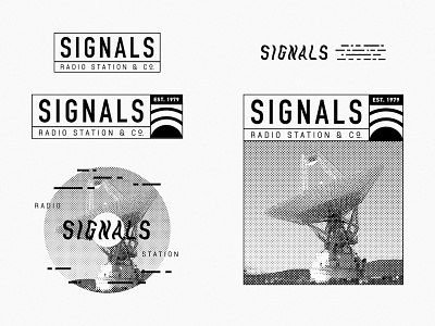 Signals Identity artwork branding halftones icon identity line logo logotype mark radio vector vintage