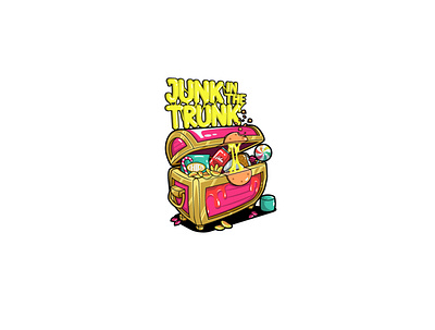 JUNK IN THE TRUNK branding cartoon cartoon illustration design icon illustration illustrator logo vector
