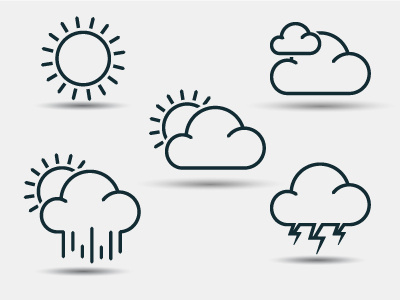 Lined weather icons cloud icon illustration lined rain sun vector weather