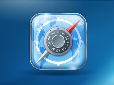 Secure browser icon icon illustration ios ios7 protect protection safe secure security vector wheel