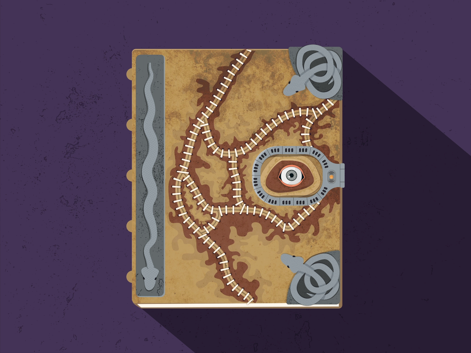 The Book of Spells animated gif animation book design halloween illustration loop motion graphic spellbook spells vector witches