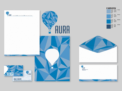 Aura balloon branding geometric