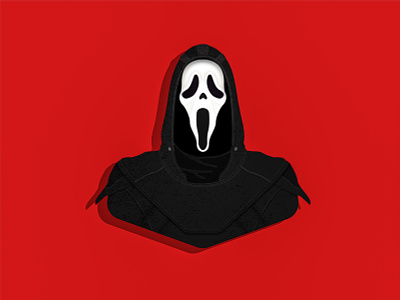 Ghostface character design fan art ghostface horror illustration portrait scream slasher vector