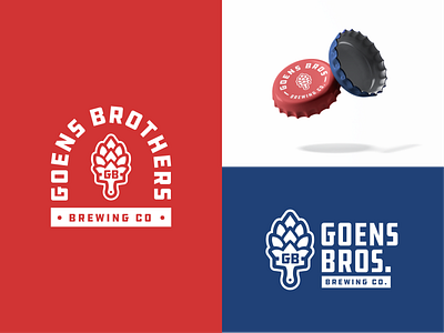 Goens Brothers Brewing Co. alcohol beer beer branding brand branding brewery design hops illustration logo mark packaging painting painting brushes vector