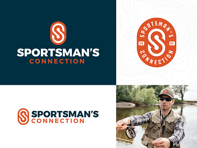 Sportsman's Connection atlas brand branding design fish fishing hiking logo maps mark outdoors