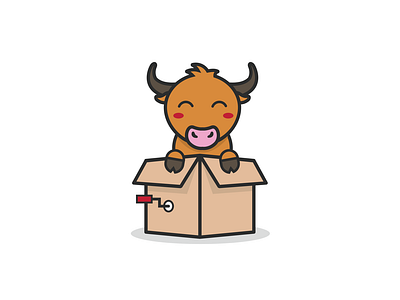 Ox for Tots baby animal box branding character design illustration logo macot mark ox toy drive toys