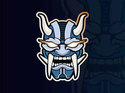 Oni Mascot Logo branding demon esports gaming graphic design illustration japanese logo mascot mask oni