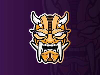 Oni Mask Logo brand branding character design demon design esports football gaming illustration japanese logo mark mascot mascot logo mask oni sports vector