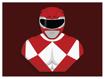 Red Ranger character design illustration mmpr power rangers ranger red saban