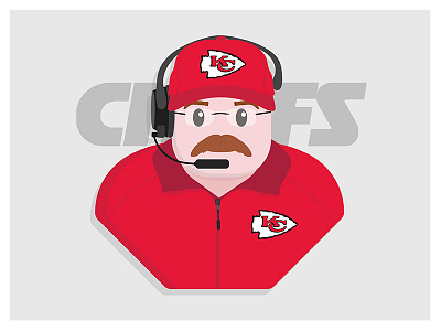 Andy Reid - Kansas City Chiefs andy reid character design chiefs football illustration illustrator kansas city kansas city chiefs missouri nfl