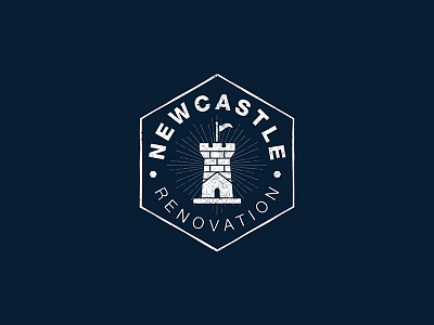 Newcastle V3 brand branding castle construction flag house letter logo renovation