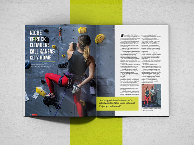 REC Midwest Spread branding climbing cover cycling gym magazine midwest outdoors publication recreation rock climbing running sports spread trails training