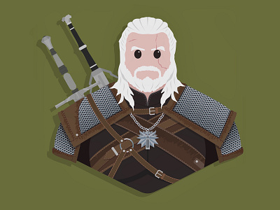 Geralt of Rivia armor character characterdesign illustration illustrator minimalism netflix sword vectors video game xbox