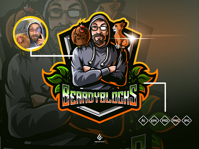 (SOLD) BEARDYBLOCKS adobe illustrator adobe photoshop design logo esport logo esports logo illustration mascot mascot design twitch youtube