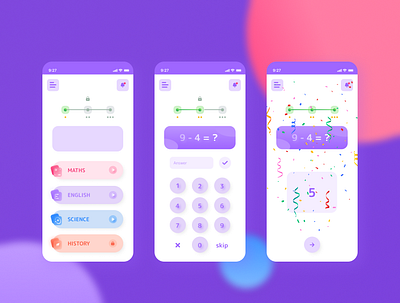 educational app app cleen education app glass glassmorphism purple ui uiux ux