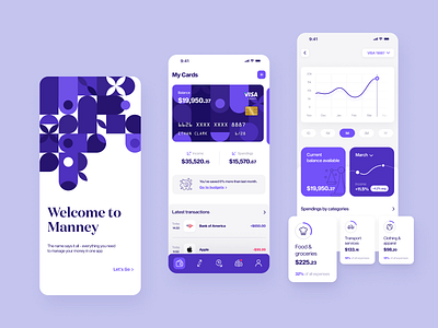 Manney - Manage Your Money app application balance banking credit card dashboard finance ios ios mobile app ios mobile application mobile banking money money management money transfer online bank send money transaction