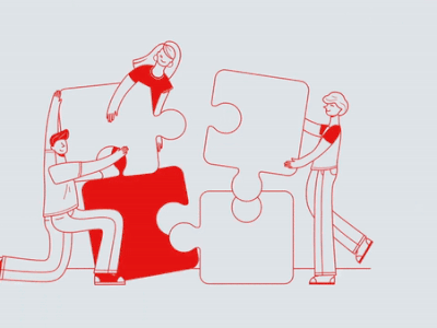 Motion Cuts 099 | MonkeyBusiness animation animation 2d animation after effects corporate illustration motion motion design motion graphics outline puzzle red white whiteboard