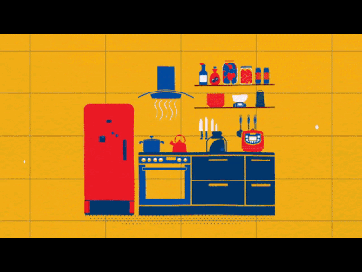 Motion Cuts 235 | MonkeyBusiness animation animation 2d animation after effects characters design hot illustration motion motion design motion graphics red sofa tv set yellow