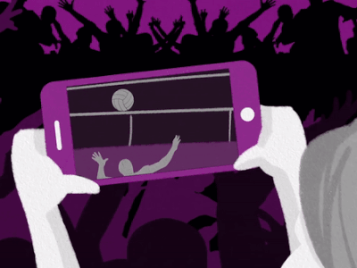 Motion Cuts 299 | MonkeyBusiness animation animation 2d animation after effects cheer crowd design fans illustration logo motion motion design motion graphics purple smartphone sport volley