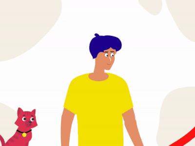 Motion Cuts 441 | MonkeyBusiness animation animation 2d animation after effects cat character design illustration man motion motion design motion graphics people pet phone study