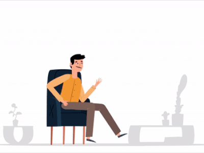 Motion Cuts 507 | MonkeyBusiness animation animation 2d animation after effects business character design desk illustration man motion motion design motion graphics notebook sit down