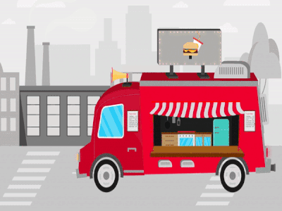 Motion Cuts 554 | MonkeyBusiness animation animation 2d animation after effects bw car design food foodtruck ifood illustration motion motion design motion graphics truck