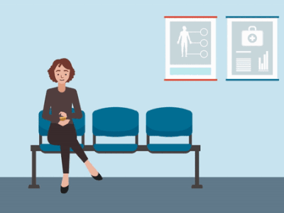 Motion Cuts 573 | MonkeyBusiness animation animation 2d animation after effects chairs character doctor hospital illustration motion motion design motion graphics waiting room woman