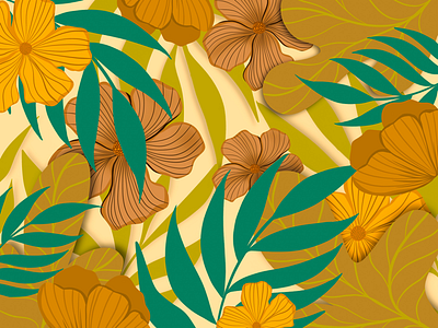Jungle flowers illustration plants procreate