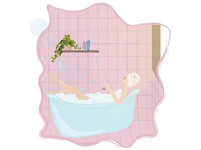 Zen mode bath foam girl pink pinkbathroom relax zen