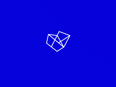 Facets blue branding facets identity lines logo sharp triangle