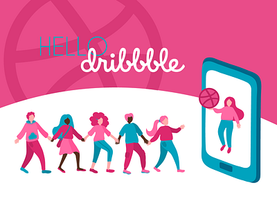 Hello Dribbble! dribbble hello dribble illustration people shot team