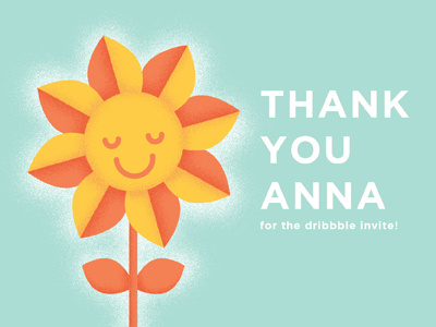 Thank You! dribbble face flower happy invite sunflower thank you thanks