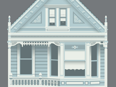 House detail fun home house illustration san francisco vector victorian windows