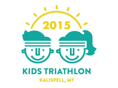 Kids Triathalon Update triathalon illustration kids vector branding identity lines logo cute happy