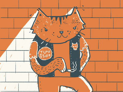 Tuff Stuff brick cats illustration line punk texture