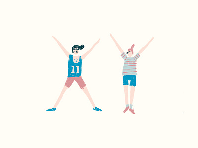 Exercising is fun with friends exercise fun illustration people sketch team texture