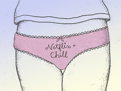 Netflix and Chill butts chill culture girls illustration internet linework netflix panties texture