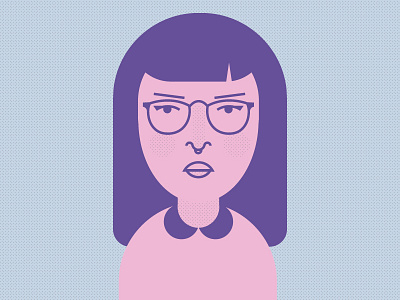 Girl geometric girl glasses halftone illustration texture vector