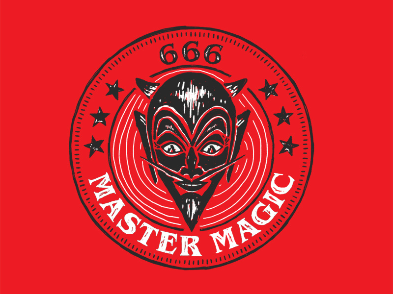 Master Magic token badge texture halloween devil illustration