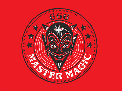Master Magic badge devil halloween illustration texture token