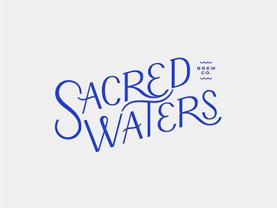 Sacred Waters Brewing beer brewery identity lettering logo water waves