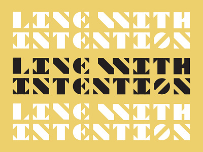 Live With Intention geometric typography vector