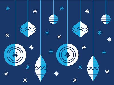 Blue Christmas christmas email festive geometric holiday illustration ornaments retro