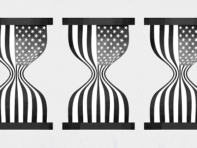 Flag Time america book cover editorial hourglass illustration politics texture