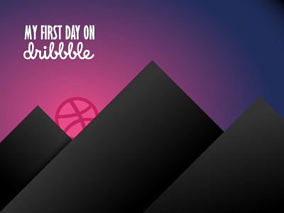First Day on Dribbble day dribbble first illustration invitation new start sunrise